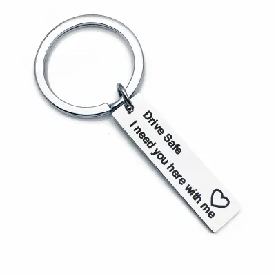 Simple Letter Love Heart Pattern Metal Key Chain