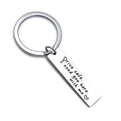 Simple Letter Love Heart Pattern Metal Key Chain