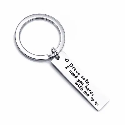 Simple Letter Love Heart Pattern Metal Key Chain