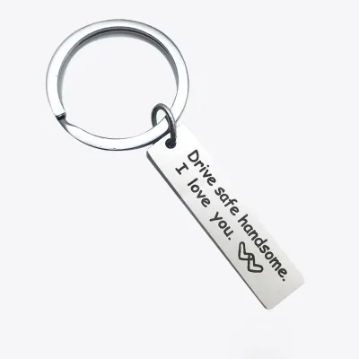 Simple Letter Love Heart Pattern Metal Key Chain