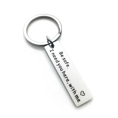 Simple Letter Love Heart Pattern Metal Key Chain