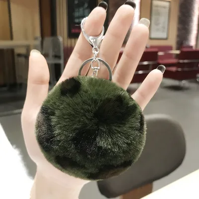 Round-shape Pompom Ball Car Accessories Key Chain