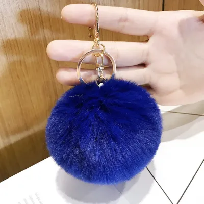 Solid Color Pompom Ball Key Chain for Car Bag