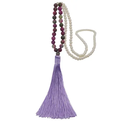 18 Colors Women's Natural Stone Pearl Decor Strand Necklace