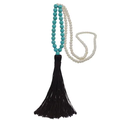 18 Colors Women's Natural Stone Pearl Decor Strand Necklace