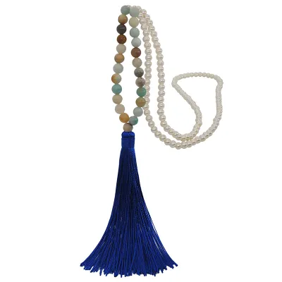18 Colors Women's Natural Stone Pearl Decor Strand Necklace