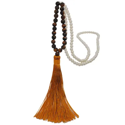 18 Colors Women's Natural Stone Pearl Decor Strand Necklace