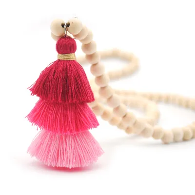 Boho Three-layer Tassel Decor Strand Necklace for Women