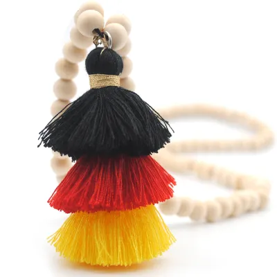 Boho Three-layer Tassel Decor Strand Necklace for Women