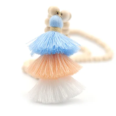Boho Three-layer Tassel Decor Strand Necklace for Women