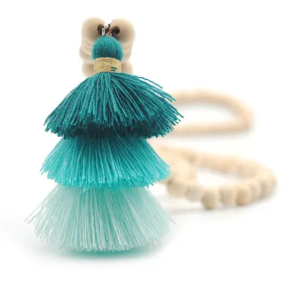 Boho Three-layer Tassel Decor Strand Necklace for Women