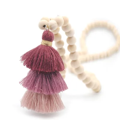 Boho Three-layer Tassel Decor Strand Necklace for Women