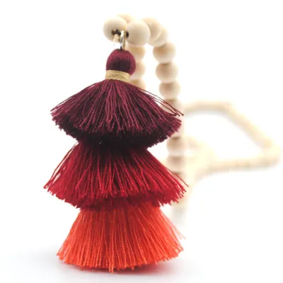 Boho Three-layer Tassel Decor Strand Necklace for Women
