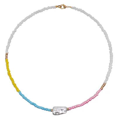 Handmade Beaded Women Alloy Choker Necklace