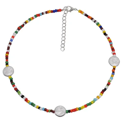 Handmade Beaded Women Alloy Choker Necklace
