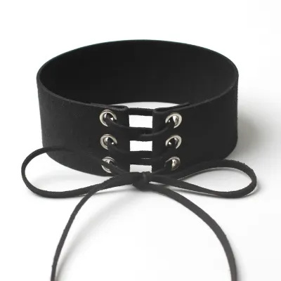 Unique Lace-up Design Women Choker Necklace Korean Cashmere