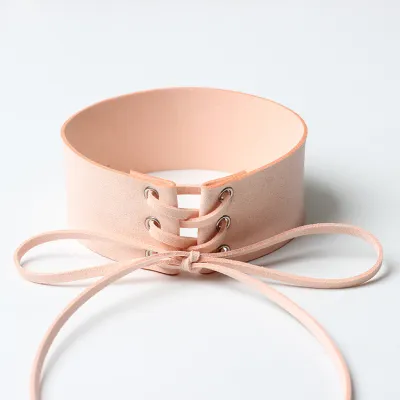 Unique Lace-up Design Women Choker Necklace Korean Cashmere