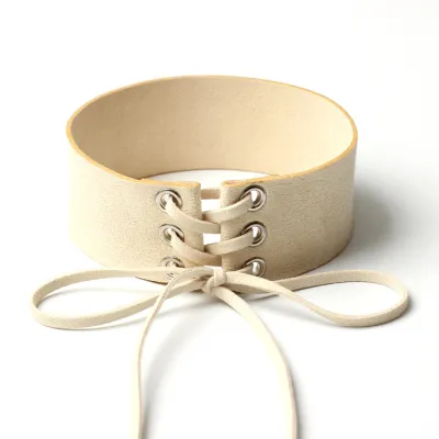 Unique Lace-up Design Women Choker Necklace Korean Cashmere