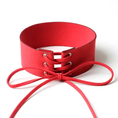 Unique Lace-up Design Women Choker Necklace Korean Cashmere