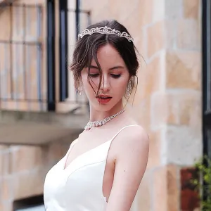 Retro Crown Rhinestone Decor Bridal Hair Comb for Party Wedding