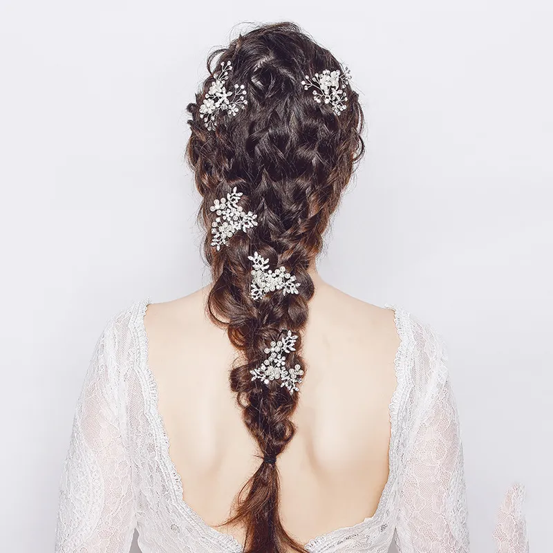 Simple Rhinestone Pearl Decor Bridal Bobby Pins