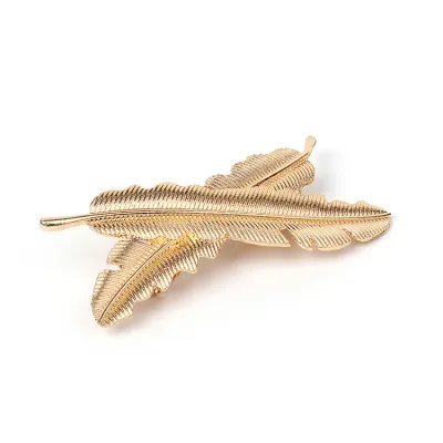 Trendy Cross Leaves Pattern Women Hair Clip Alloy