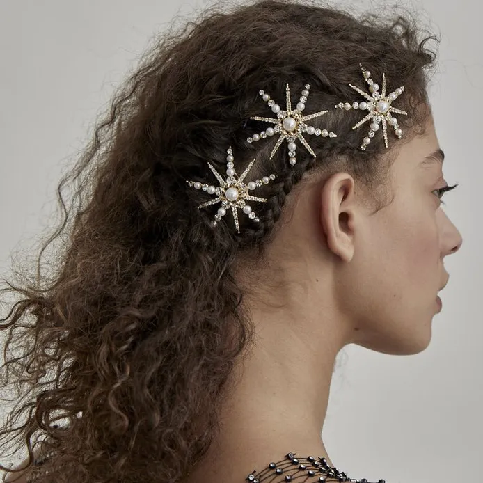 Fashion Rhinestone Pearl Flower Hair Comb for Wedding Party