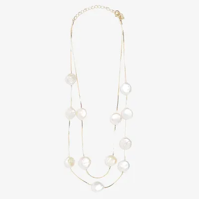 Creative Geometric Pearl Decor Women Choker Box Chain Necklace