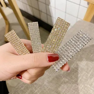 Fashion Rhinestone Decor Geometric Duckbill Hair Clip for Women