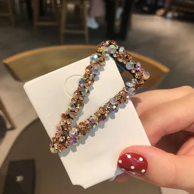 Shiny Rhinestone Women Triangle Shape Hair Clip
