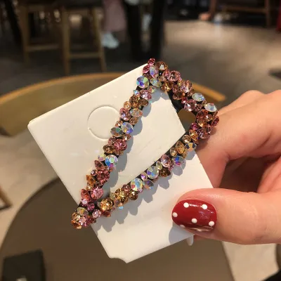 Shiny Rhinestone Women Triangle Shape Hair Clip