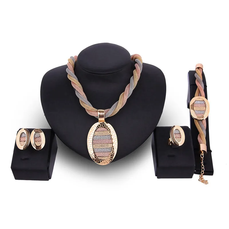 Fashion 4 Piece Statement Dubai Wedding Jewelry Set