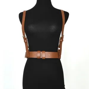 Women Fashion Suspenders Design PU Leather Square Buckle Wild Belt 65CM
