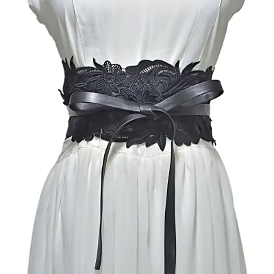 Women Elegant Lace-Up Wide Girdle Belt