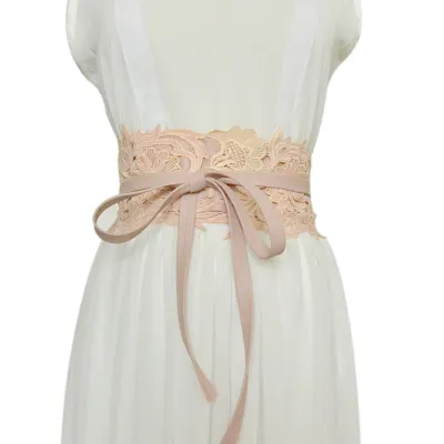 Women Elegant Lace-Up Wide Girdle Belt