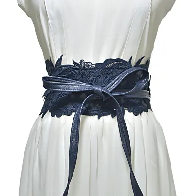 Women Elegant Lace-Up Wide Girdle Belt
