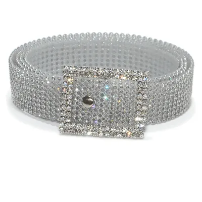 Women Shinny Full Rhinestone Girdle Belt