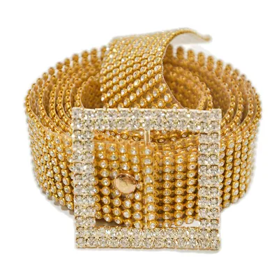 Women Shinny Full Rhinestone Girdle Belt