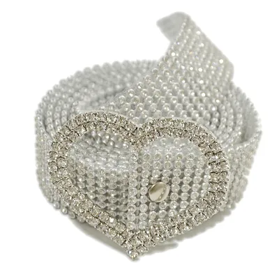 Women Shinny Full Rhinestone Girdle Belt