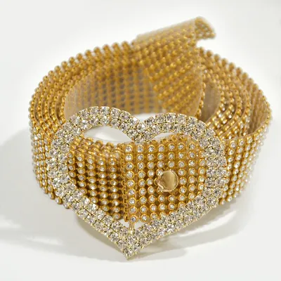 Women Shinny Full Rhinestone Girdle Belt