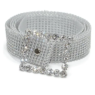 Women Shinny Full Rhinestone Girdle Belt