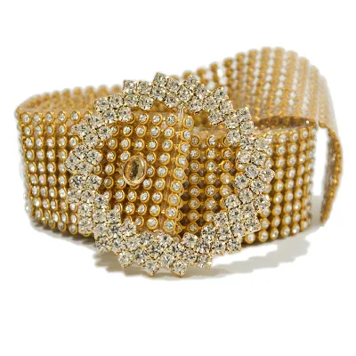 Women Shinny Full Rhinestone Girdle Belt