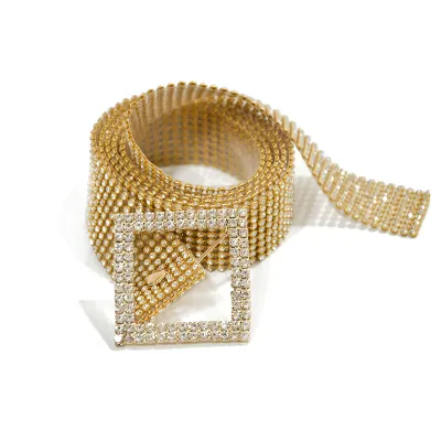 Women Shinny Full Rhinestone Girdle Belt