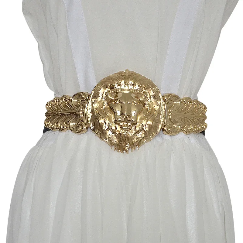 Women Top Grade Lion Head Wide Girdle Belt