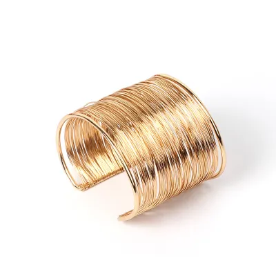 Fashion Open Design Metal Bangle for Women Bohemian C-shaped Armband