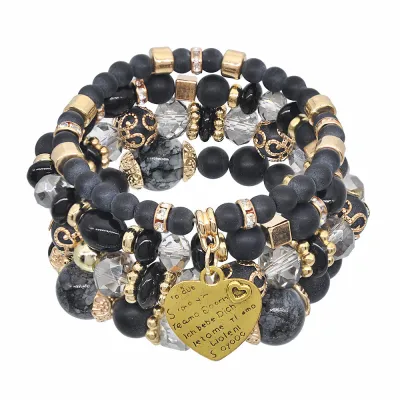 Colorful Crystal Stretch Rope Beaded Bracelets Set