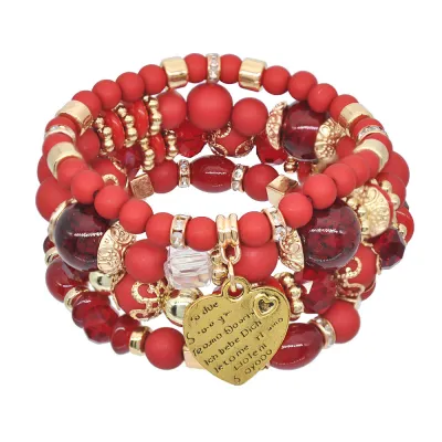 Colorful Crystal Stretch Rope Beaded Bracelets Set