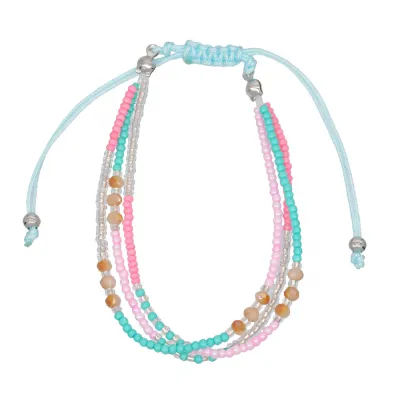 Colorful Rice Beads Braided Rope Bracelet Ethnic Couple Geometric