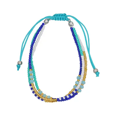 Colorful Rice Beads Braided Rope Bracelet Ethnic Couple Geometric