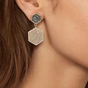 Starry Sky Candy Color Polygon Geometric Pendant Earrings